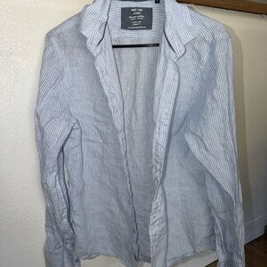 Men's Light Blue Striped Casual Shirt